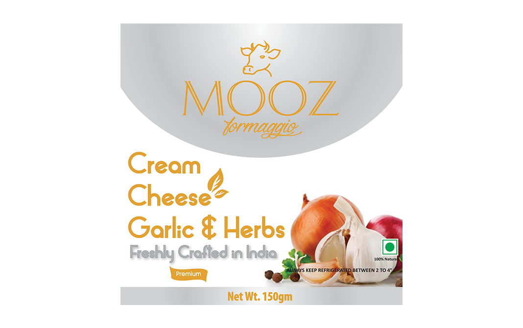 Mooz Cream Cheese Garlic & Herbs   Pack  150 grams